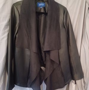 Apt 9 size L black leather and suede dressy jacket